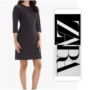 Zara Woman Little Black 3/4 Sleeve Dress